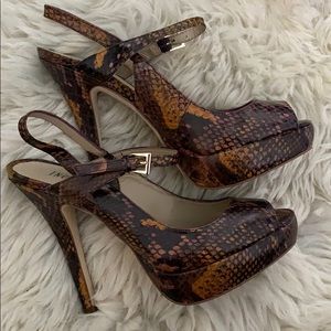 Snakeskin pattern heels